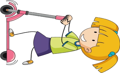 A doodle kid playing scooter cartoon character isolated 1969871 Vector Art  at Vecteezy